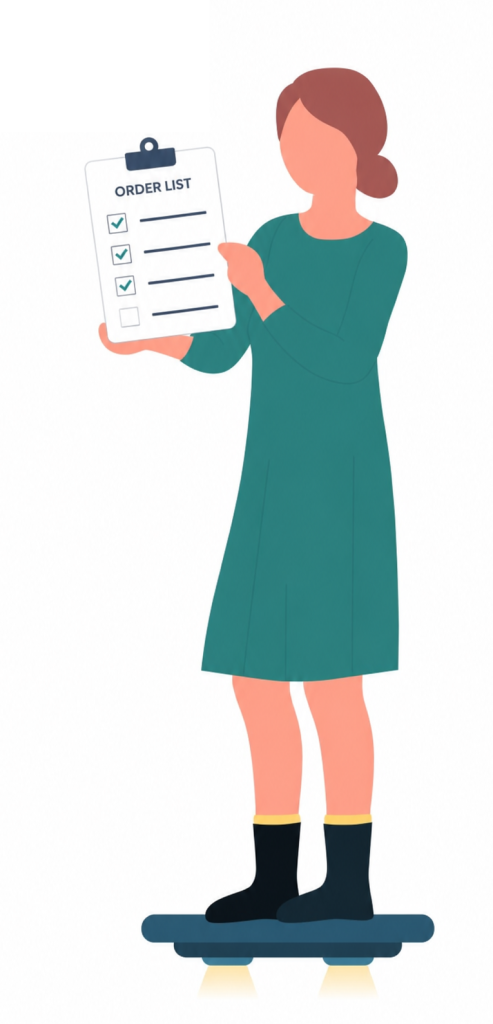 Woman with list of KPIs Woman with list of KPIs
